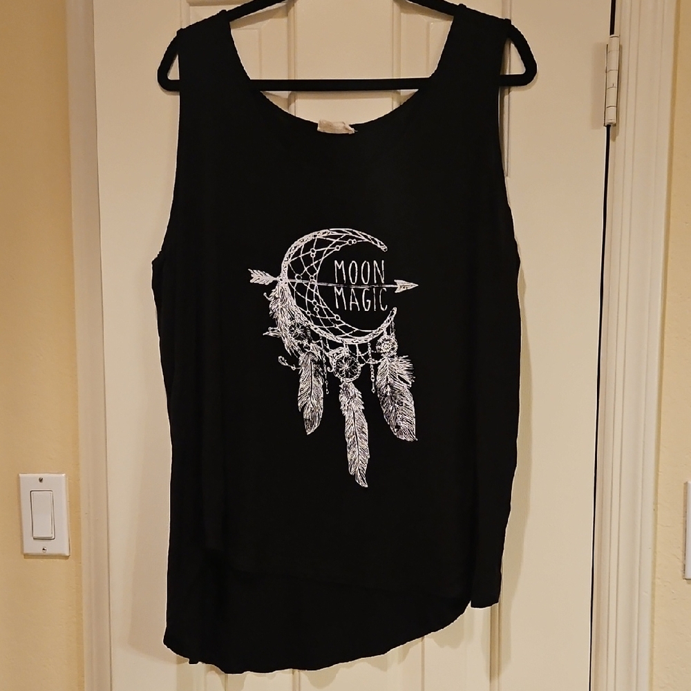 Black Graphic Dreamcatcher Tank Top Relaxed Fit